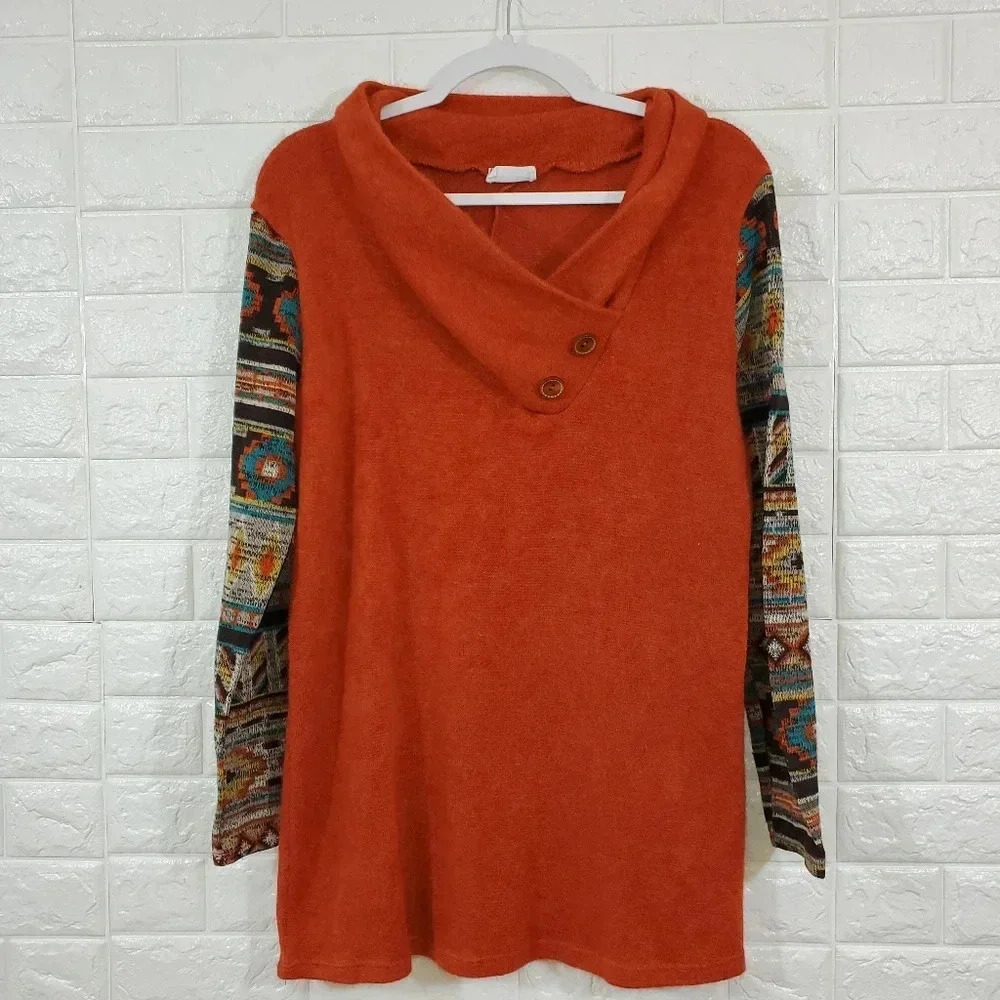 Style Rack Aztec print sweater ,Size L - Picture 5 of 5